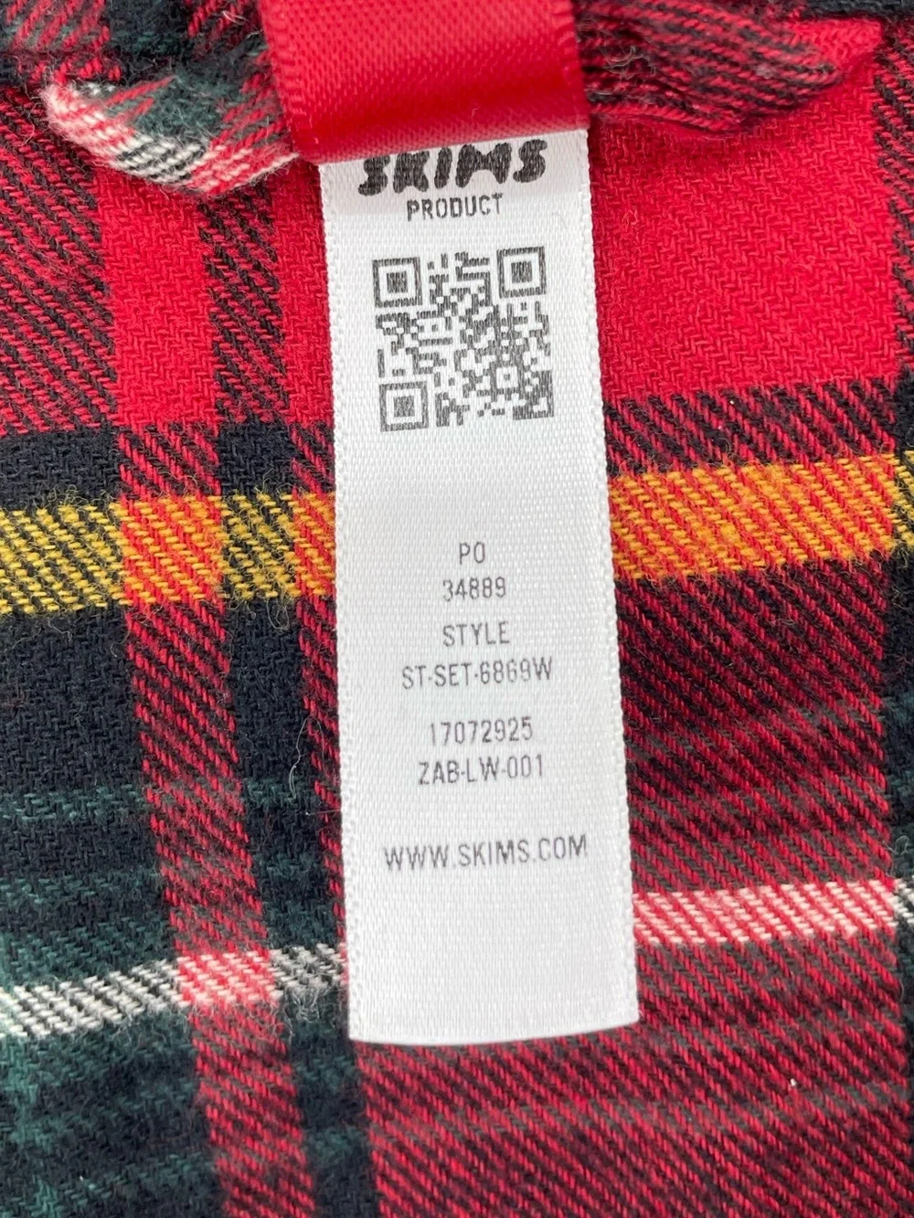 SKIMS Flannel Pijama Set